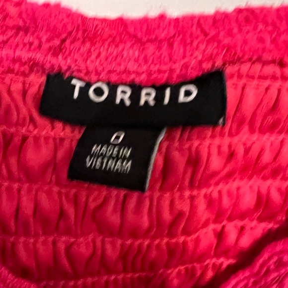 Torrid Vibrant Pink Lace Crop Top | Size 0/Large - Picture 3 of 8